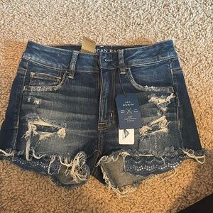 NWT American Eagle High Rise Super Stretch Distressed Shorts
